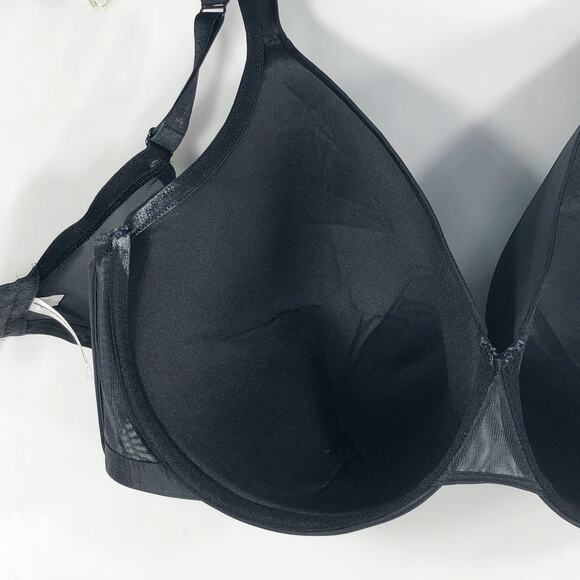 Cacique 40H Bra Satin Full Coverage Plus Size Lane Bryant Black Solid Stretch 66 - Picture 6 of 9